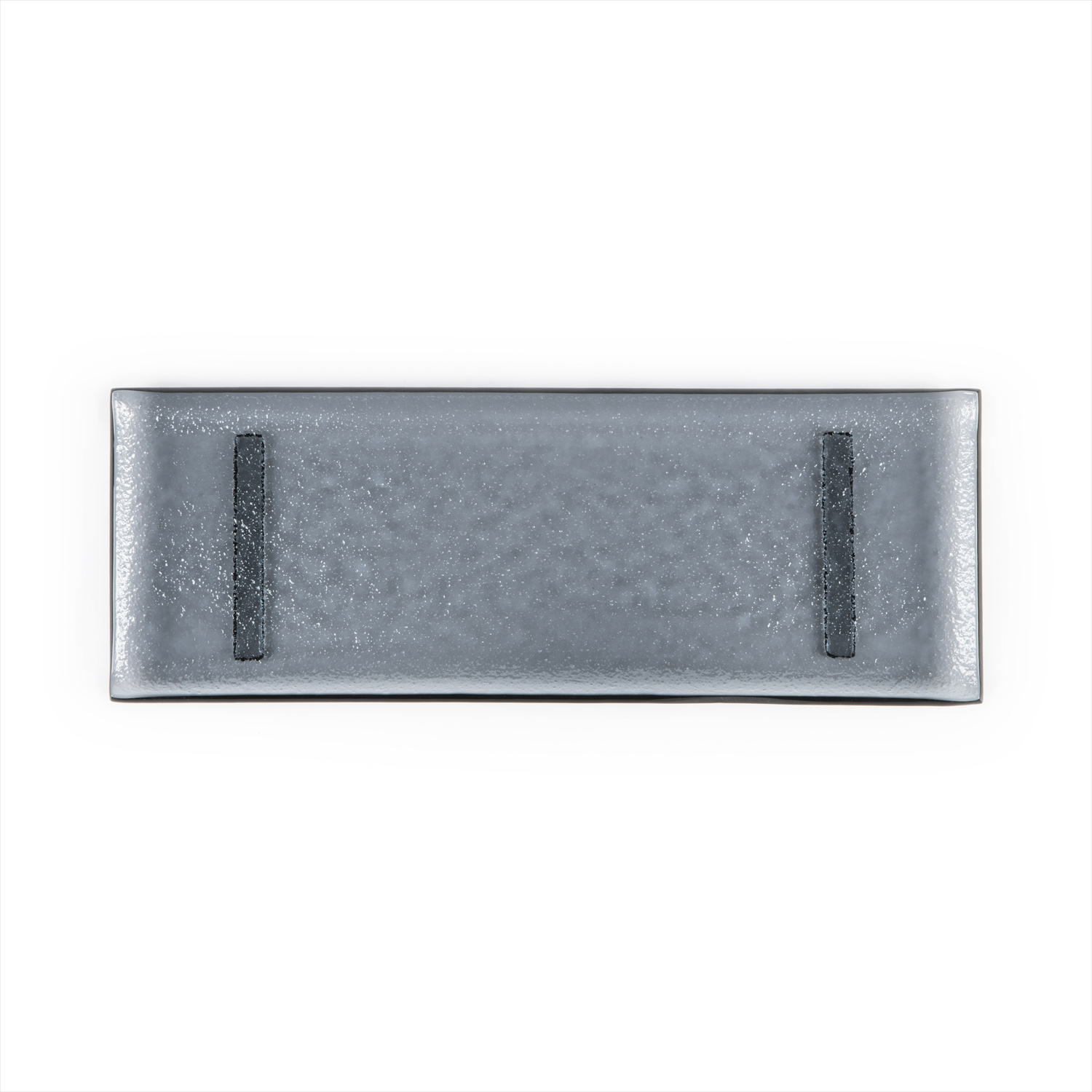 Fusion Glass Platter Charcoal Rectangular 13.75″ x 5″ x 0.75″  CasePack:12