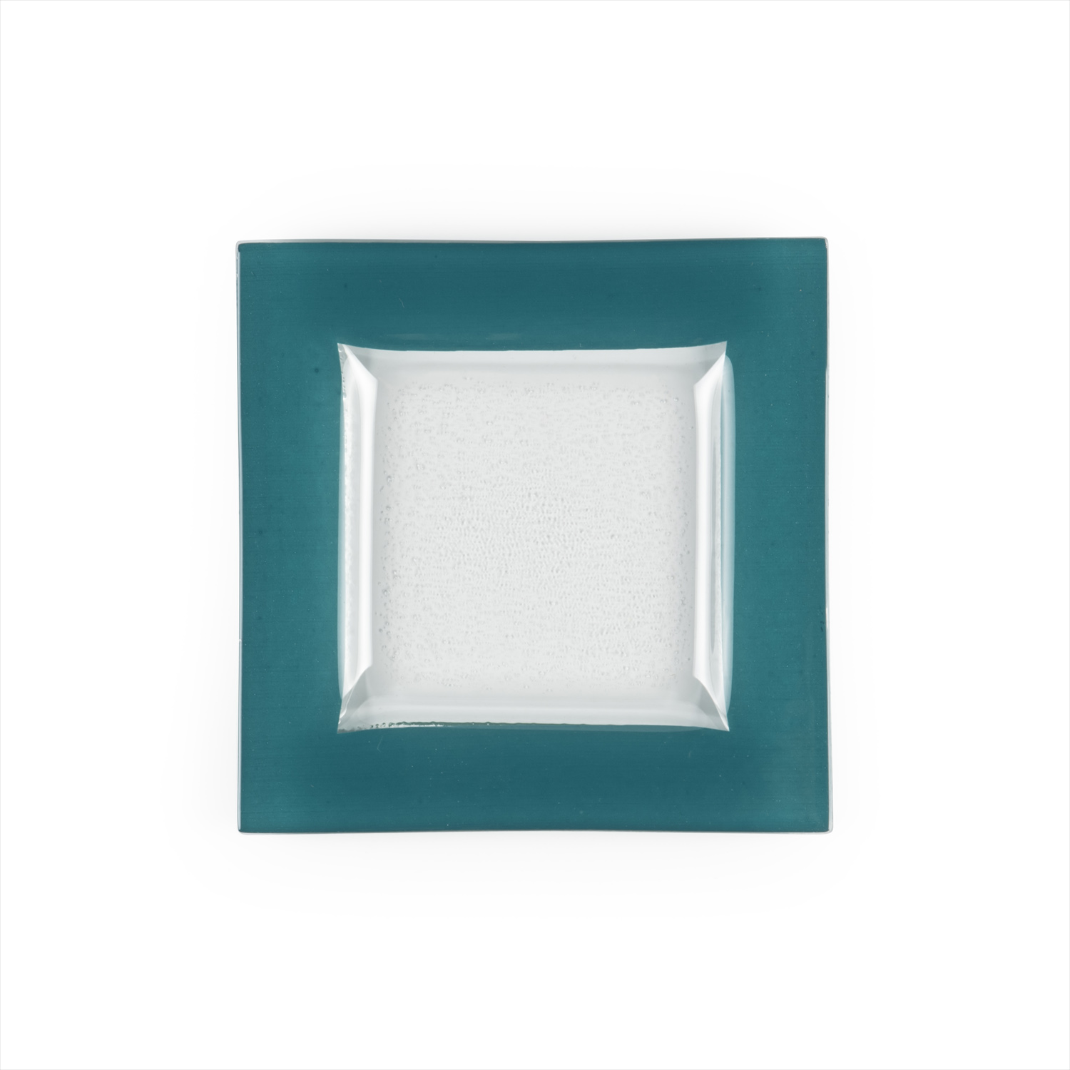 Fusion Glass Plate Turquoise Square 6″ x 6″ x 0.5″  CasePack:12