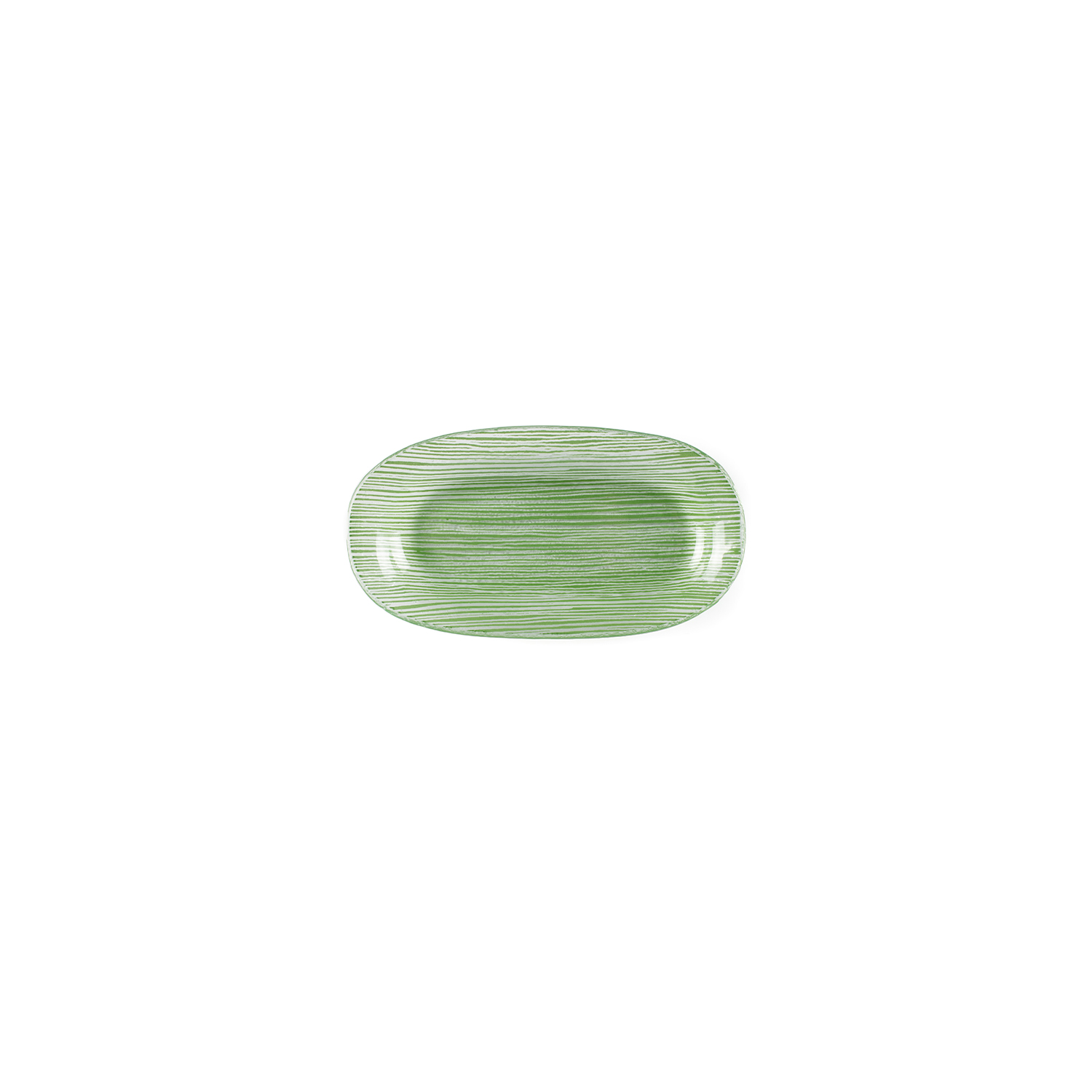 Fusion Glass Platter Green Oval 7.75″ x 4.25″ x 0.5″  CasePack:12