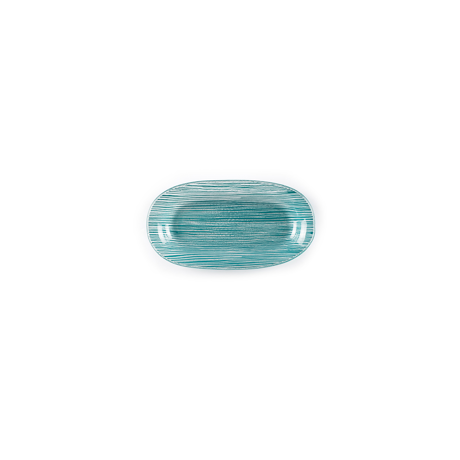 Fusion Glass Platter Turquoise Oval 7.75″ x 4.25″ x 0.5″  CasePack:12