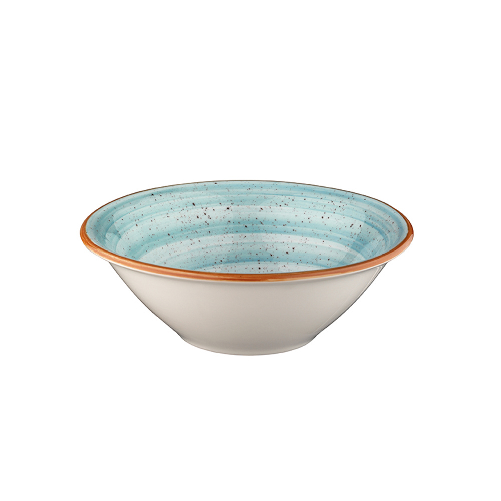 Aqua Porcelain Stack Coupe Bowl Round