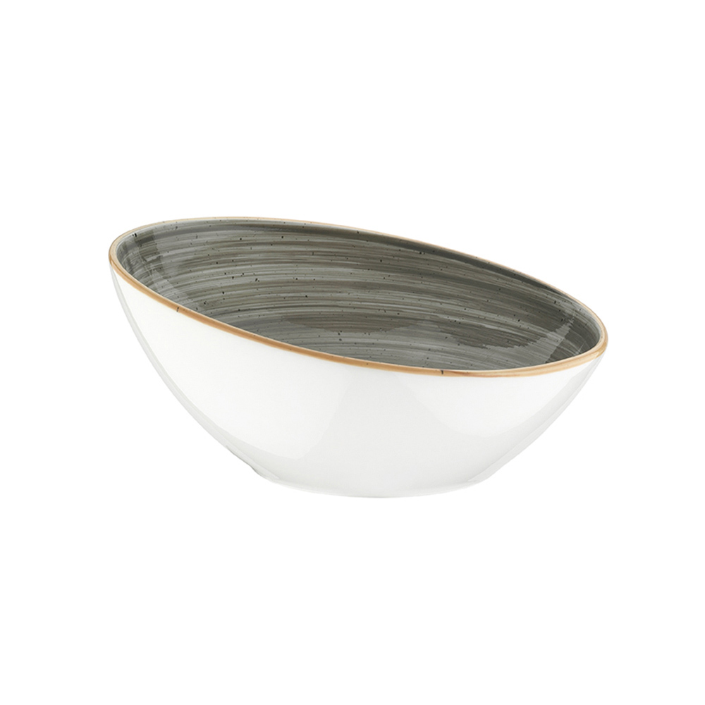 Space Porcelain Slanted Bowl Round