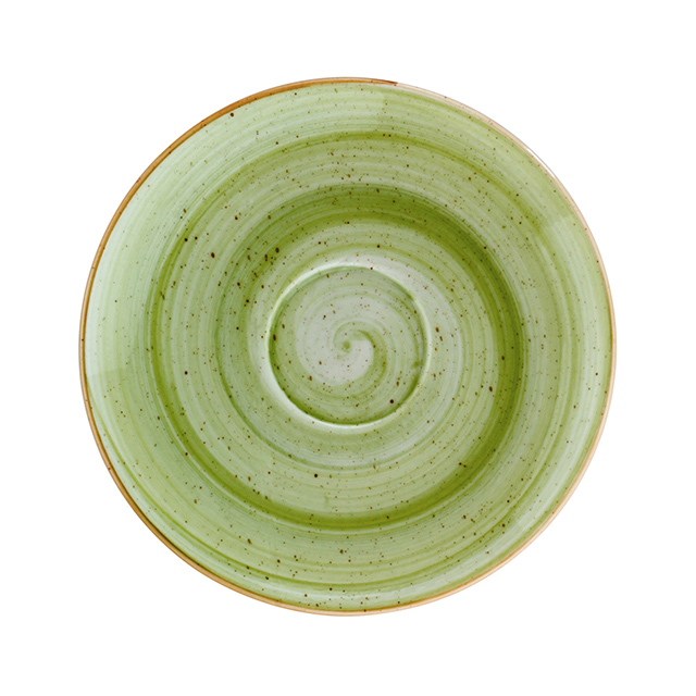 Therapy Porcelain Rita Coffee Cup Saucer Green Round 6.25″ x 6.25″ x 0.5″  CasePack:6