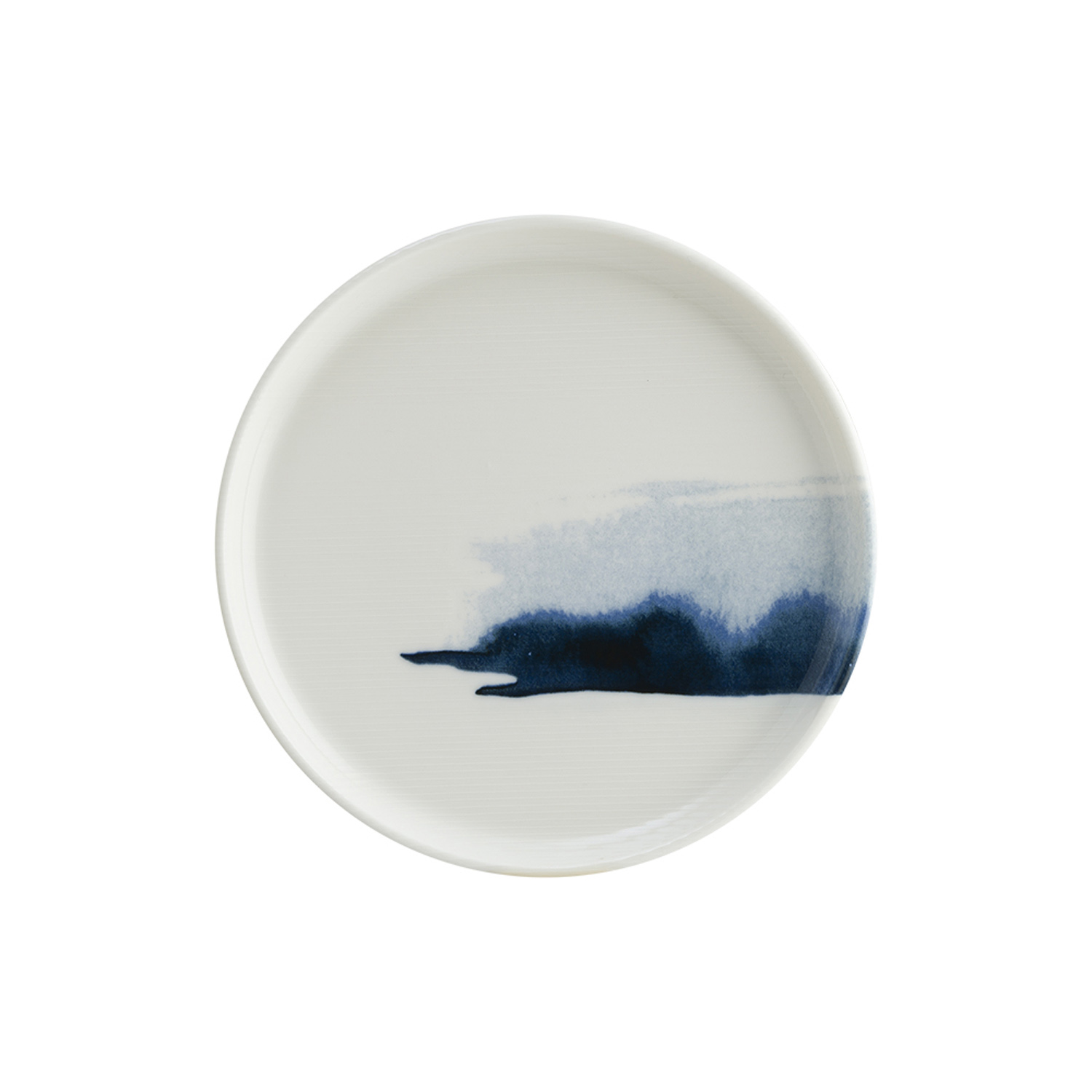 Blue Wave Porcelain Plate Round
