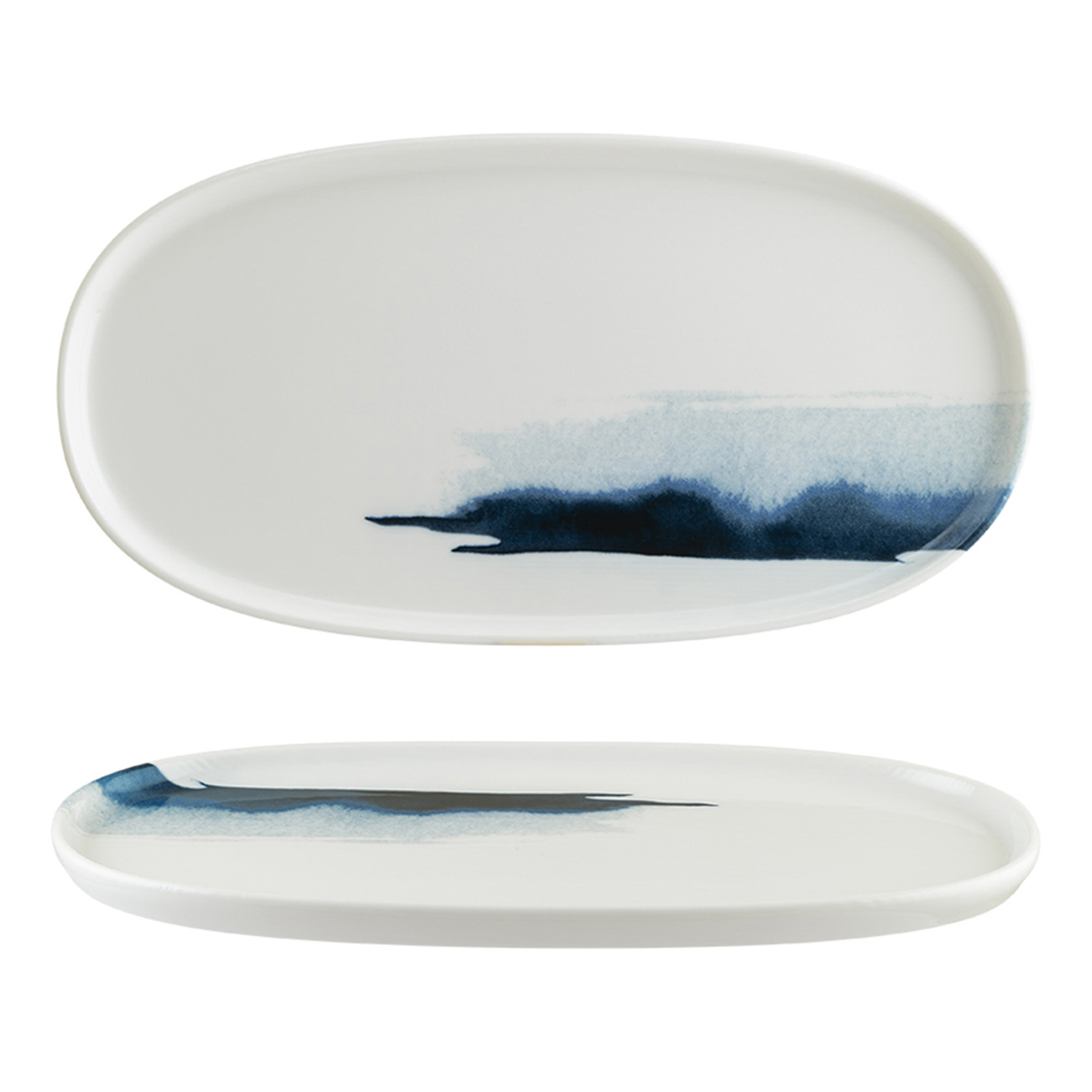 Blue Wave Porcelain Platter Oval