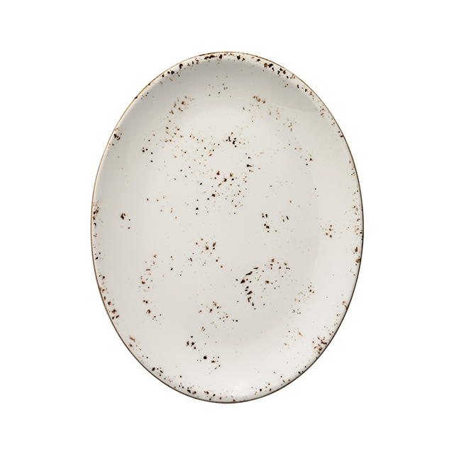 Grain Porcelain Platter Decorated Oval 12.25″ x 9.5″ x 1″  CasePack:6