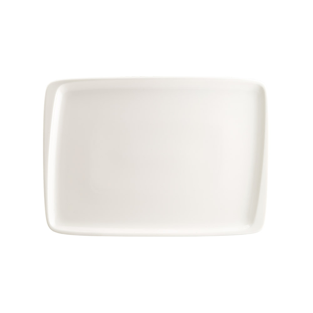 Moove Porcelain Plate Warm White Rectangular 9″ x 6″ x 0.75″  CasePack:12