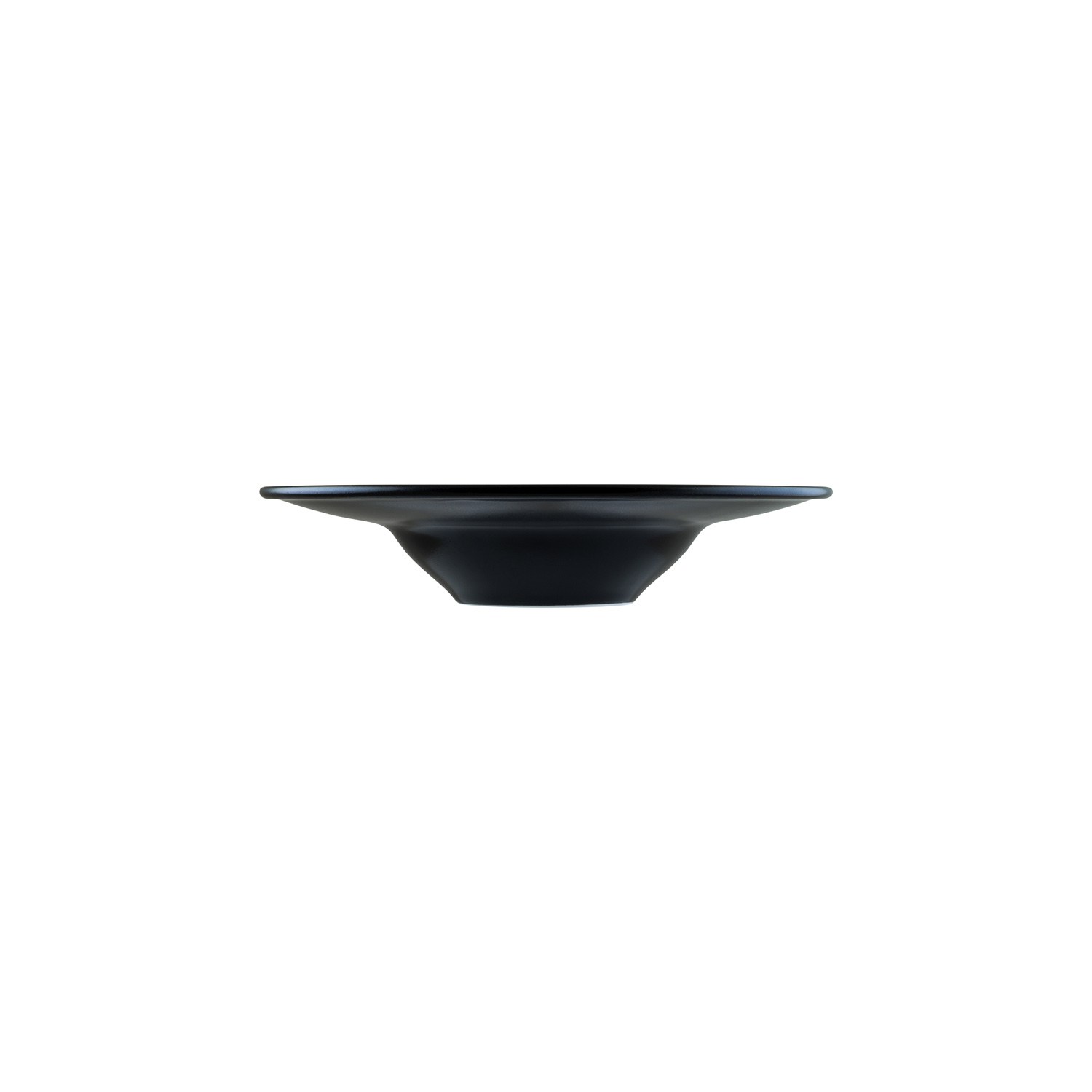Notte Porcelain Wide Rim Bowl Black Round 11″ x 11″ x 2.5″  16 oz. CasePack:6